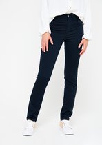 LOLALIZA Slim broek met hoge taille - Marine Blauw - Maat 38