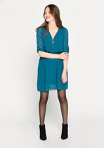 LOLALIZA Rechte jurk met rits - Turquoise - Maat 44