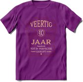 40 Jaar Legendarisch Gerijpt T-Shirt | Bordeauxrood - Ivoor | Grappig Verjaardag Cadeau | Dames - Heren | - Paars - S