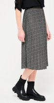 LOLALIZA Midi tweed rok met plisse en elastiek - Zwart - Maat XL