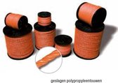 Geslagen polypropyleentouw, per bobijn 100m - oranje - 10 mm Draaddikte