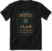 20 Jaar Legendarisch Gerijpt T-Shirt | Aqua - Ivoor | Grappig Verjaardag Cadeau | Dames - Heren | - Zwart - 3XL