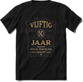 50 Jaar Legendarisch Gerijpt T-Shirt | Grijs - Ivoor | Grappig Verjaardag Cadeau | Dames - Heren | - Zwart - XXL