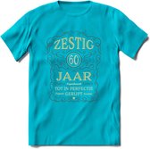 60 Jaar Legendarisch Gerijpt T-Shirt | Grijs - Ivoor | Grappig Verjaardag Cadeau | Dames - Heren | - Blauw - M