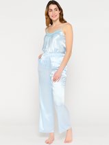 LOLALIZA Satijnen pyjamabroek met elastiek - Light Blauw - Maat M