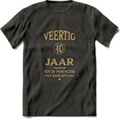 40 Jaar Legendarisch Gerijpt T-Shirt | Grijs - Ivoor | Grappig Verjaardag Cadeau | Dames - Heren | - Donker Grijs - XL