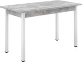 Eettafel - MDF & staal - Beton kleurig & wit - Afmeting (LxBxH) 120 x 60 x 75 cm