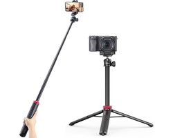 Ulanzi MT-44 Selfiestick Statief voor telefoon en camera - Max 146cm hoog - Uitschuifbaar - Zwart/Rood