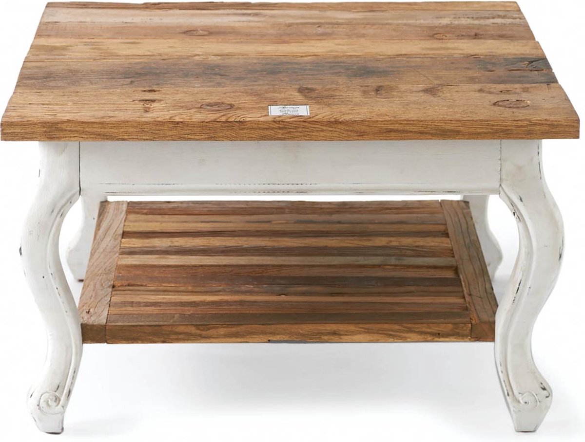 Riviera Maison Bijzettafel Hout Driftwood Table 70x70 cm Wit