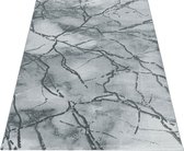 Modern Tapijt Met Marmer Strepen Design Grijs-Zilver kleuren