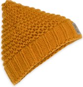 Knit Factory Alex Gebreide Muts Heren & Dames - Big Beanie - Oker - One Size - Grof gebreid