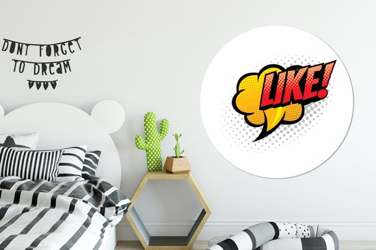 Cercle mural - Cercle mural - Proverbes - Citations - "J'aime !" - Aluminium - Dibond - 140x140 cm - Intérieur et Extérieur