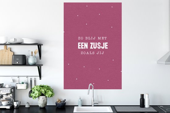 Stickers muraux - Citations - Proverbes - Si heureux avec une soeur comme toi - Soeur - Frère - 80x120 cm - Film adhésif