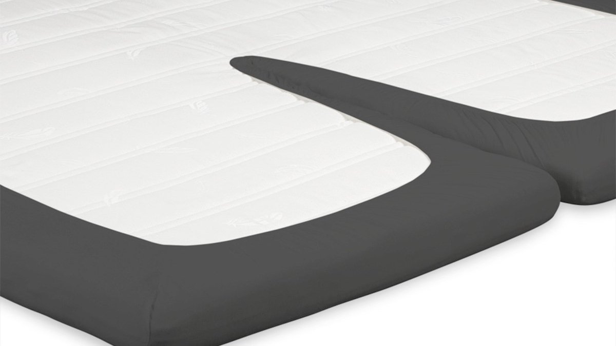 Beter Bed Select Jersey Hoeslaken Splittopper - 160 x 200/210/220 cm - 100% Katoen - Matrasbeschermer - Matrashoes - Antraciet