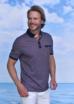 GCM poloshirt 24262 brick/navy print KM - L