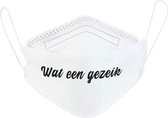 Wat een gezeik mondkapje | Chanteau Meiland | Martin Meiland | wijnen | grappig | gezichtsmasker | bescherming | bedrukt | logo | Wit mondmasker van katoen, uitwasbaar & herbruikba