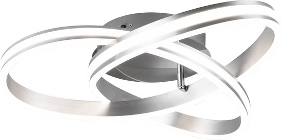 LED Plafondlamp - Plafondverlichting - Trion Yarino - 58W - Aanpasbare Kleur - Dimbaar - Rond - Mat Nikkel - Aluminium