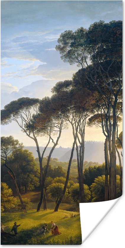 Poster Italiaans landschap met parasoldennen - Hendrik Voogd - Kunst - 20x40 cm