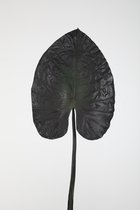 Kunstblad - Alocasia - topkwaliteit decoratie - 2 stuks - zijden blad - Zwart - 110 cm hoog