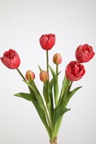 Kunstbloem - Tulp - topkwaliteit decoratie - 1 stuk - zijden boeket - Roze - 44 cm hoog