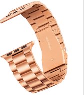 Geschikt voor Apple Watch bandje 38 / 40 / 41 mm - Series 1 2 3 4 5 6 7 8 SE - Smartwatch iWatch horloge band - 38mm 40mm 41mm - Fungus - RVS metaal - Rosegoud - Schakel dun