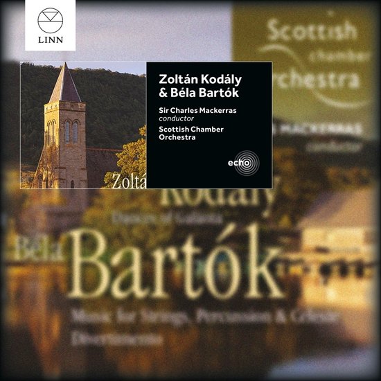 Hoes van een cd met een kerk en tekst voor "Zoltán Kodály & Béla Bartók".