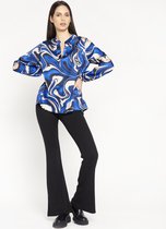 LOLALIZA Blouse met grafische print - Blauw - Maat 40