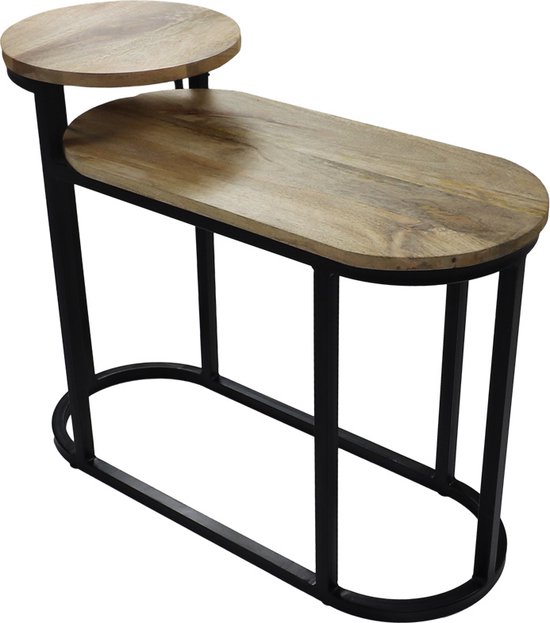 Sidetable Mangohout Sidetable Zwart Sidetable Industrieel