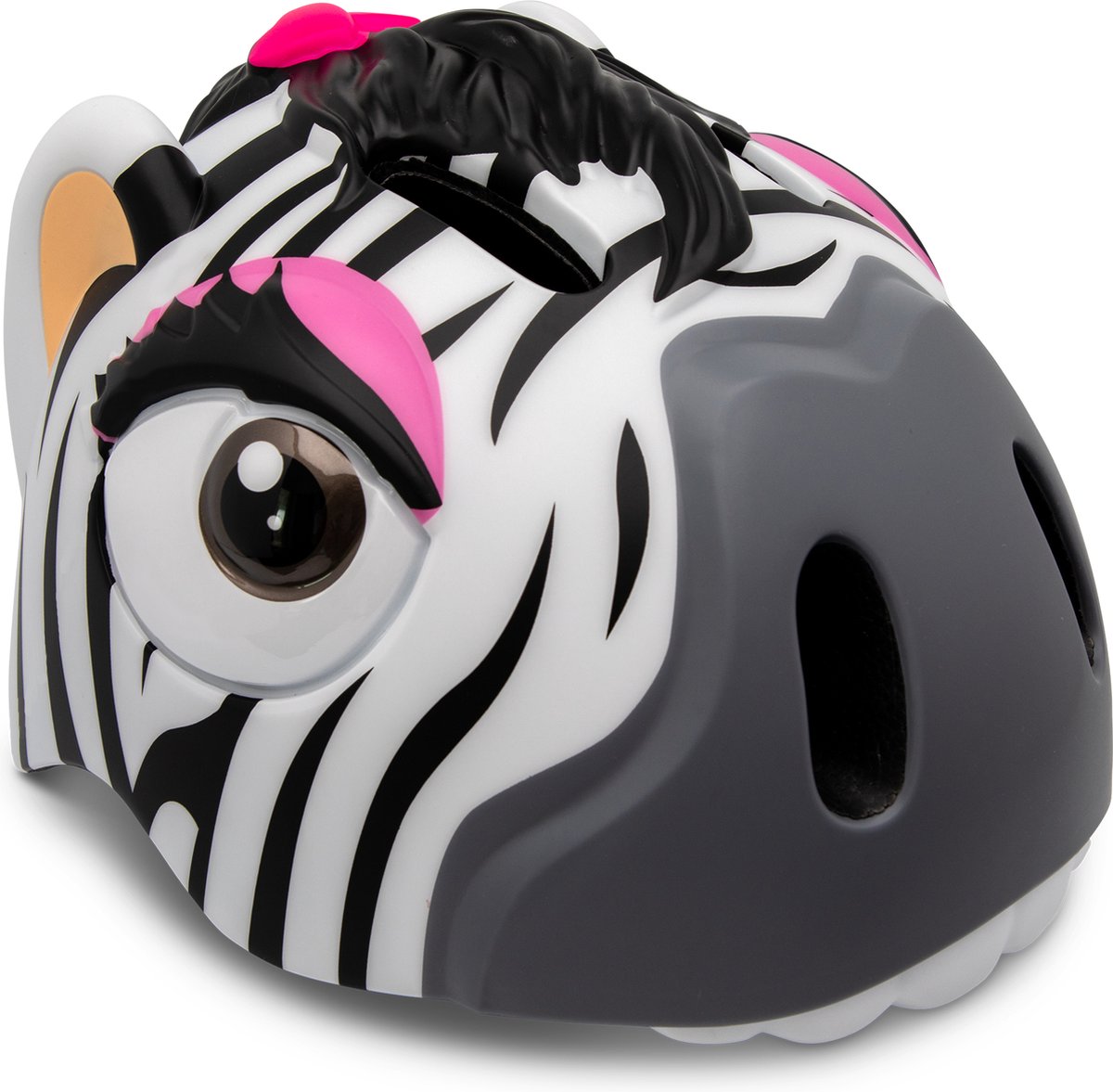 Crazy Safety - Kinderfietshelm - Fietshelm voor kinderen - Zwart / Wit Zebra - EN1078 Gecertificeerd - Maat S - 49/54 cm verstelbaar