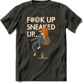 Casual vos quote T-Shirt Grappig | Dieren honden Kleding Kado Heren / Dames | Animal Skateboard Cadeau shirt - Donker Grijs - M