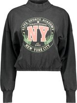 Jacqueline de Yong Trui Jdychris L/s Print Sweat Jrs 15245601 Black Dames Maat - L
