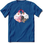 Tortelduifjes - Valentijn T-Shirt | Grappig Valentijnsdag Cadeautje voor Hem en Haar | Dames - Heren - Unisex | Kleding Cadeau | - Donker Blauw - 3XL