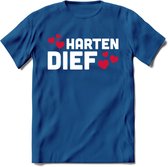 Harten Dief - Valentijn T-Shirt | Grappig Valentijnsdag Cadeautje voor Hem en Haar | Dames - Heren - Unisex | Kleding Cadeau | - Donker Blauw - XXL