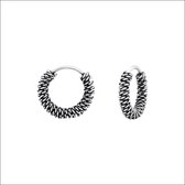 Aramat jewels ® - Echt zilveren bali oorringen oss 10mm geoxideerd