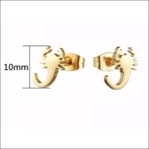 Aramat jewels ® - Zweerknopjes oorbellen schorpioen goudkleurig chirurgisch staal 10mm