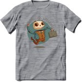 Casual skelet T-Shirt Grappig | Dieren halloween Kleding Kado Heren / Dames | Animal Skateboard Cadeau shirt - Donker Grijs - Gemaleerd - S