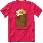 Zwevend skelet T-Shirt Grappig | Dieren halloween Kleding Kado Heren / Dames | Animal Skateboard Cadeau shirt - Roze - S