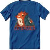 Graaf catracula T-Shirt Grappig | Dieren katten halloween Kleding Kado Heren / Dames | Animal Skateboard Cadeau shirt - Donker Blauw - M