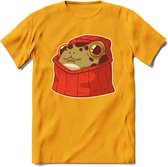Hoodie frog T-Shirt Grappig | Dieren kikker Kleding Kado Heren / Dames | Animal Skateboard Cadeau shirt - Geel - S