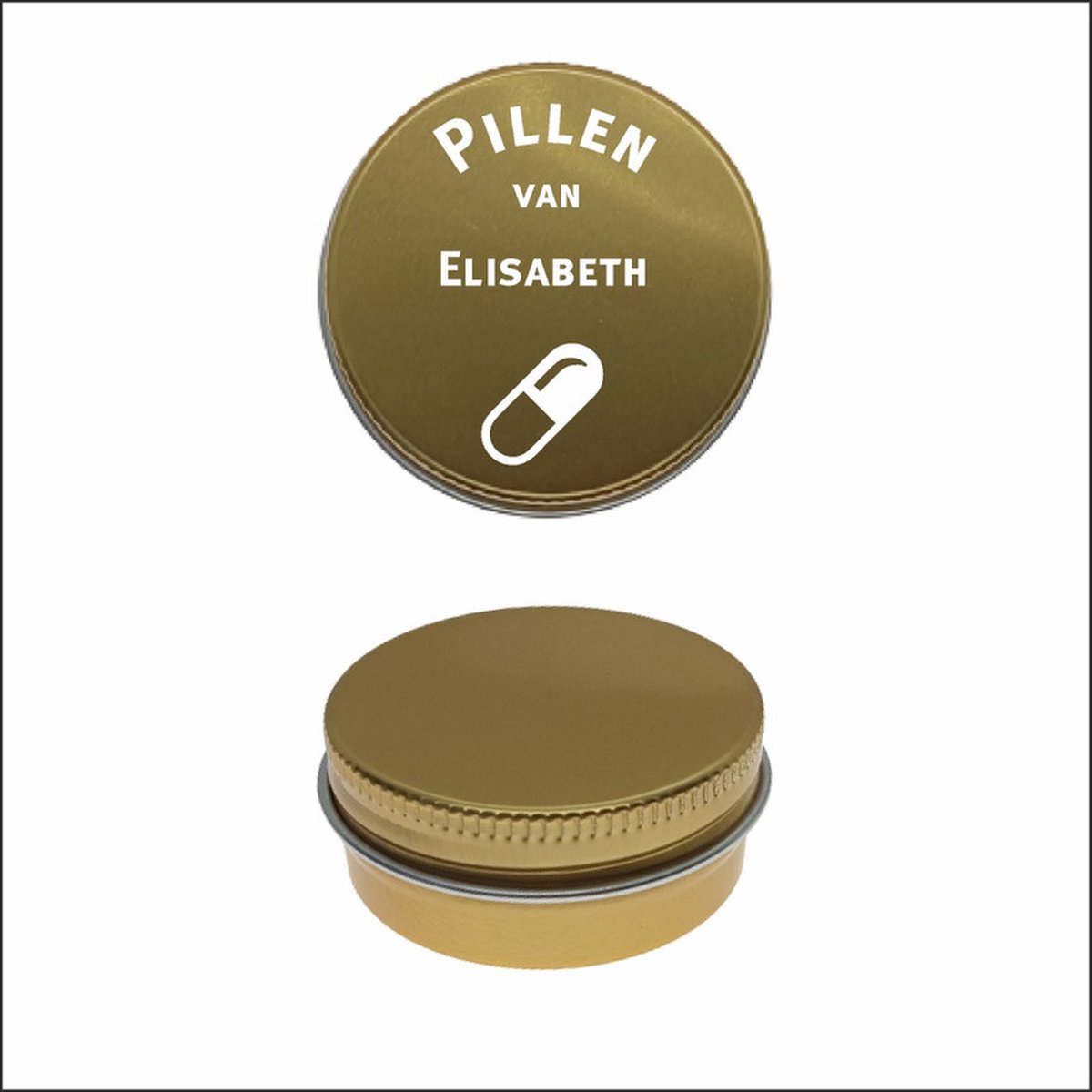 Pillen Blikje Met Naam Gravering - Elisabeth
