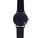 Raafdesigns Horloge zwart met blauwe wijzers Geneva Quartz uurwerk