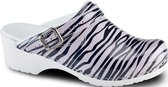 Sanita klompen klompen - Flex - model 314 - Wildlife Zebra roze-zwart - Maat: 40