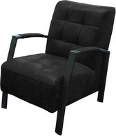 Industriële fauteuil Elba | leer Colorado antraciet 01 | 61 cm breed
