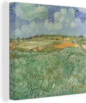Canvas Schilderij Vlakbij Auvers - Schilderij van Vincent van Gogh - 20x20 cm - Wanddecoratie