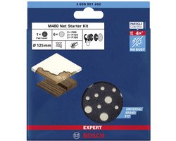 Accessoires Bosch EXPERT M480 2608901202 Jeu de filets de ponçage Perforé Grain 80, 80, 120, 120, 180, 180 (Ø) 125 mm 7 pc(s)
