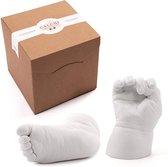 Hand- en voetafdrukkit - Baby - Artistieke sculptuur voor baby's en kinderen. Idee cadeau geboorte. Verpakking Compleet geschenk van krijt en alginaat voor gietstukken. Gemaakt in Italië.