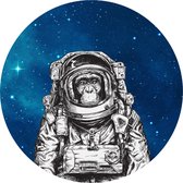 Behangcirkel Spacemonkey blauw | ⌀ 100 cm | Wandecoratie | Wandcirkel