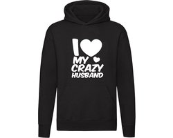 I love my crazy husband Hoodie - Valentijnsdag - Valentijns - Relatie - man - vriend - sweater - hoppa - unisex - capuchon
