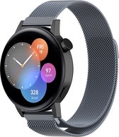 Strap-it Luxe Milanese bandje - geschikt voor Huawei Watch GT 2 42mm / GT 3 42mm / GT 3 Pro 43mm - space grey