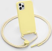 Apple iPhone 12 Hoesje - LAUT - Pastels Lanyard Serie - Hard Kunststof Hoesje met koord - Sherbert - Hoesje Geschikt Voor Apple iPhone 12